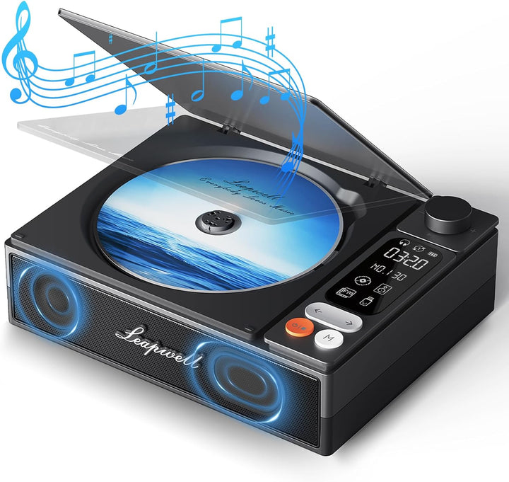 CD Player Tragbar, Leapwell Tragbarer CD Player mit Lautsprecher Bluetooth CD-Player mit Fernbedienu
