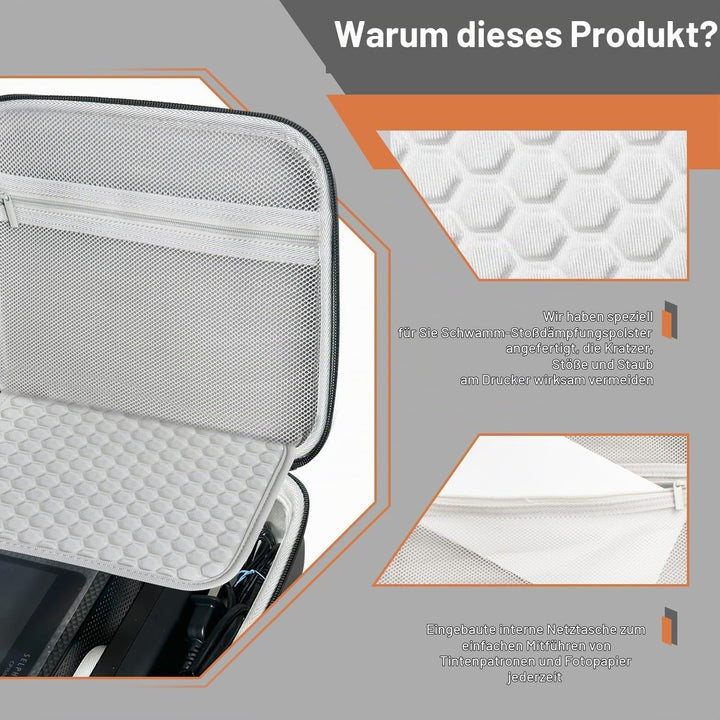 Hart Tasche für Canon SELPHY CP1500/CP1300/CP1200 Mobiler Fotodrucker,Verstellbarer Schultergurt,PU