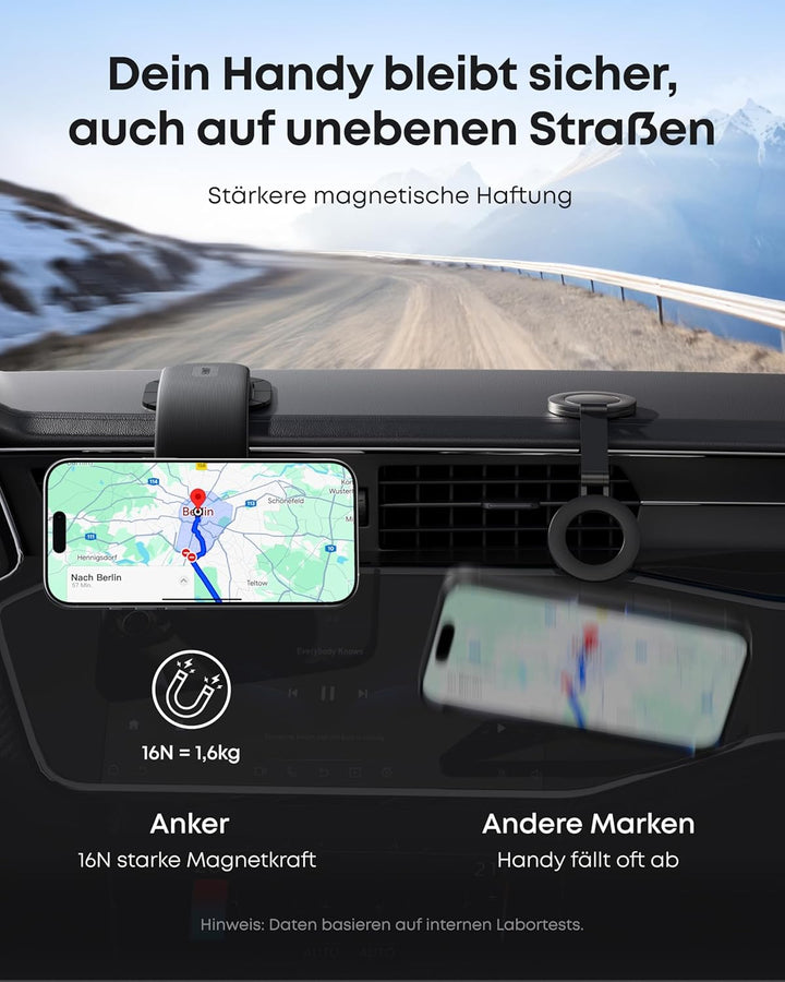 Anker Nano abnehmbare Autohalterung, 360° einstellbare Auto-Handyhalterung mit Alu-Halterung und Mag