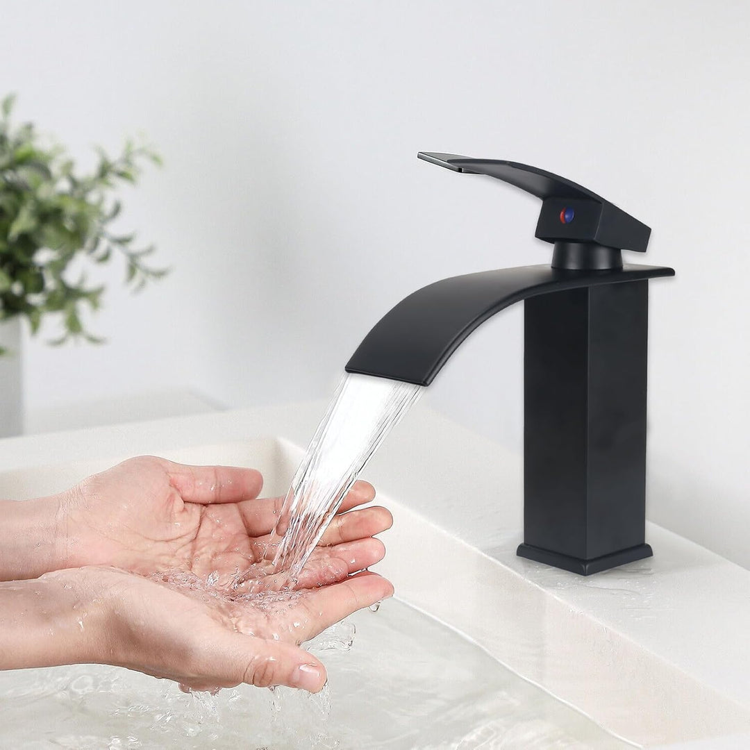 Wasserhahn Bad Wasserfall Wasserhahn Edelstahl Waschbeckenarmatur Waschtischarmatur Waschbecken Arma