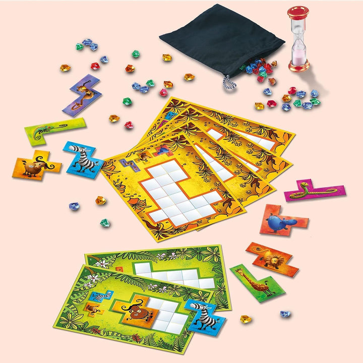 Kosmos 683429 Ubongo! Junior, rasantes Kinderspiel ab 5 Jahren, Knobelspass und Legespiel, für 1-4 P