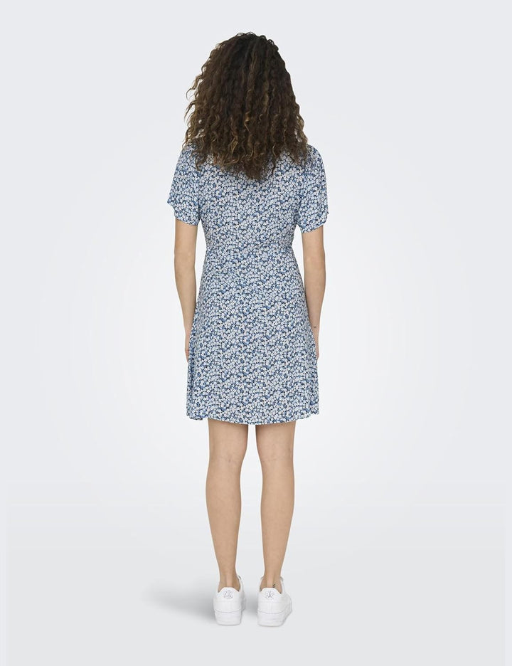 ONLY Female Kleid ONLEVIDA Kurzes Kleid XS Provincial Blue/Aop:sadie Flower, XS Provincial Blue/Aop: