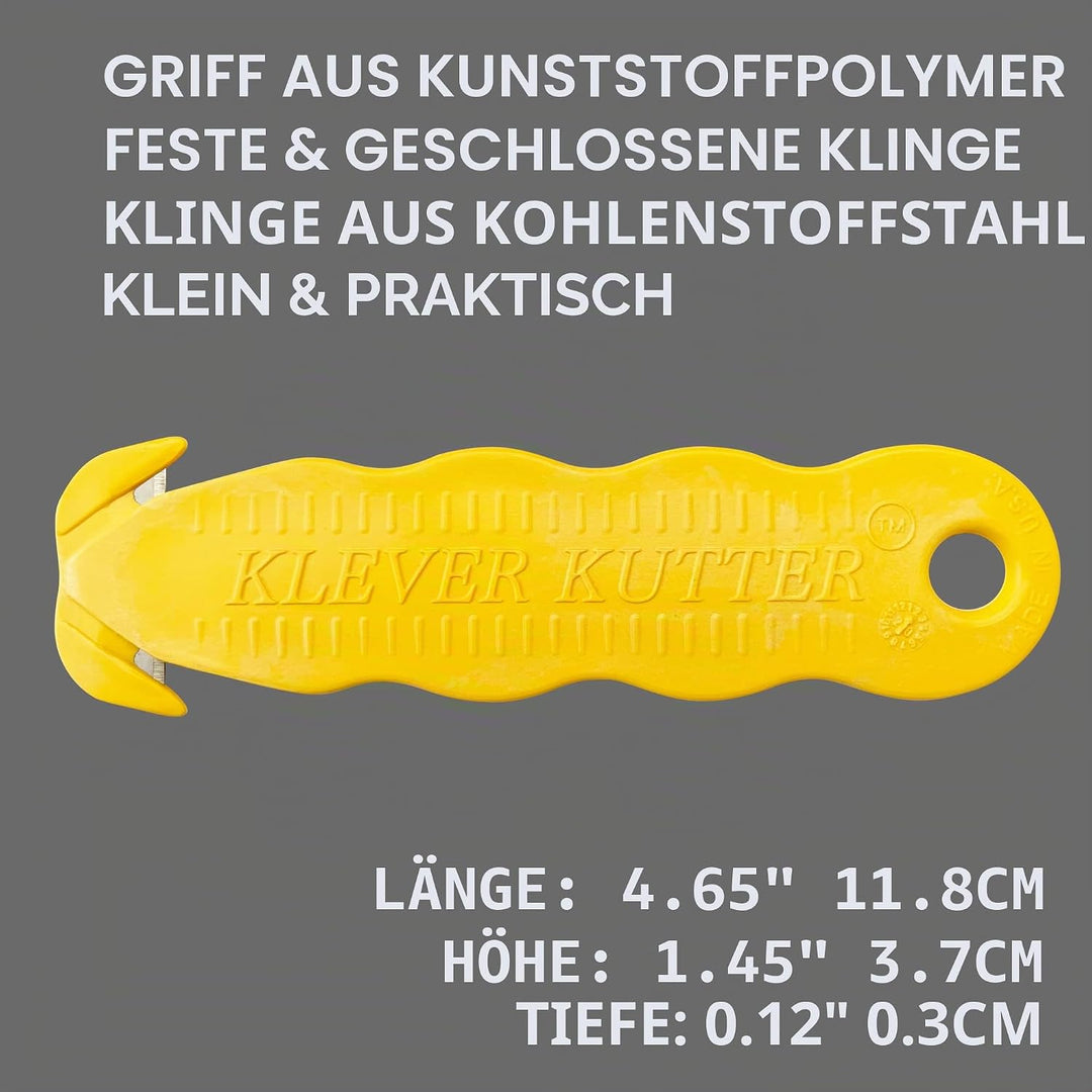 KLEVER INNOVATIONS KCJ-1YKlever Kutter gelb, einzigartiges Doppelhaken-Design - Einweg-Sicherheitssc