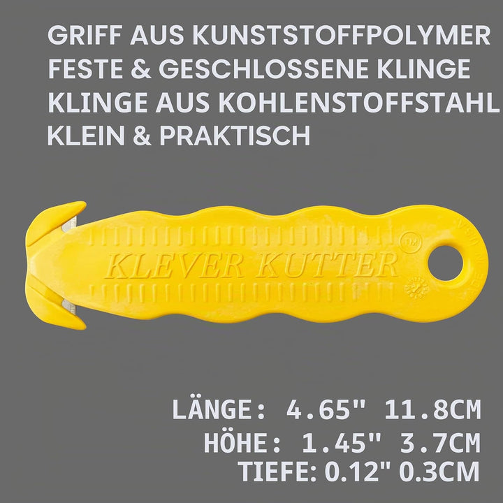 KLEVER INNOVATIONS KCJ-1YKlever Kutter gelb, einzigartiges Doppelhaken-Design - Einweg-Sicherheitssc