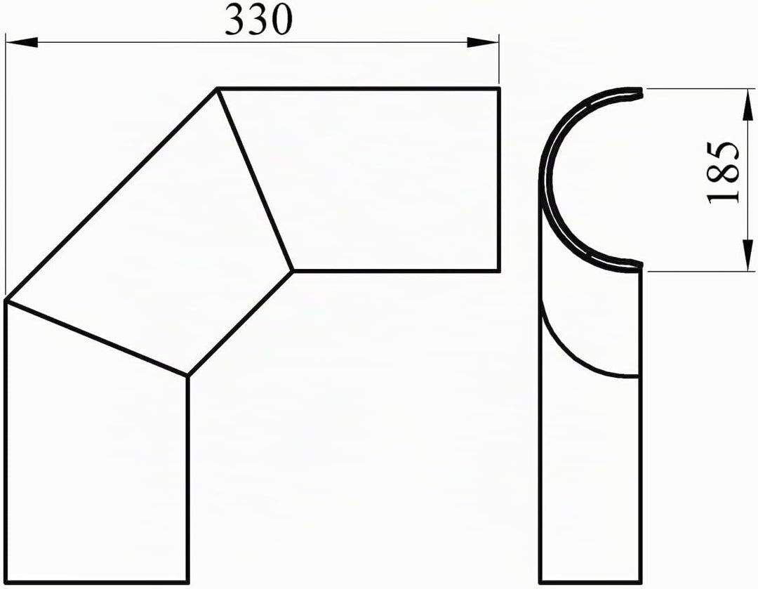 raik Thermoschild seitlich für Rauchrohrbogen Ø150 mm 90° Hitzeschutz für Ofenrohrbogen 3-teilig Sta
