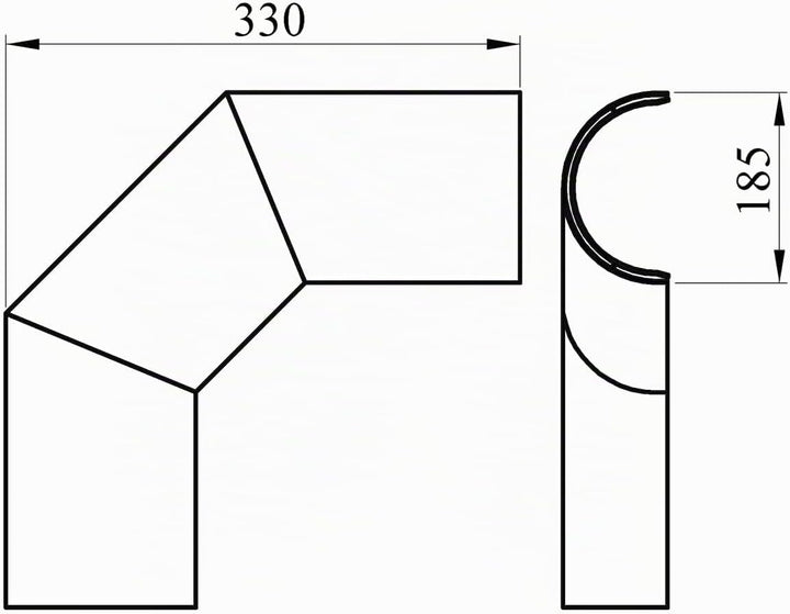 raik Thermoschild seitlich für Rauchrohrbogen Ø150 mm 90° Hitzeschutz für Ofenrohrbogen 3-teilig Sta