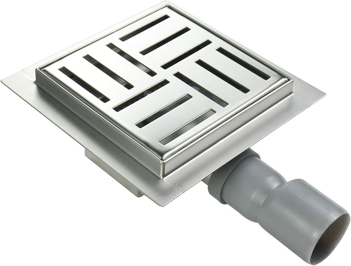 Duschrinne 25x25 cm Quadratisch Bodenablauf Randablauf aus Edelstahl sehr flach – in 4 Grössen Q3, 2