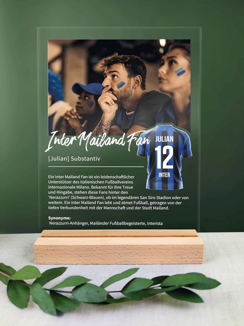 Inter Geschenk personalisiert - Acryl Geschenk - Definition: Inter Fan - Inter Fanartikel, Inter Fan