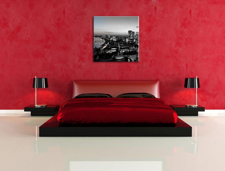 Pixxprint Frankfurter Skyline als Leinwandbild Quadratisch/Grösse: 70x70 / Wandbild/Kunstdruck/ferti