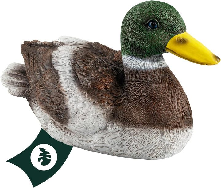 VERDOBA Gartendekoration Ente aus Kunstharz handbemalt - Gartenfiguren für aussen & Wintergarten Dek