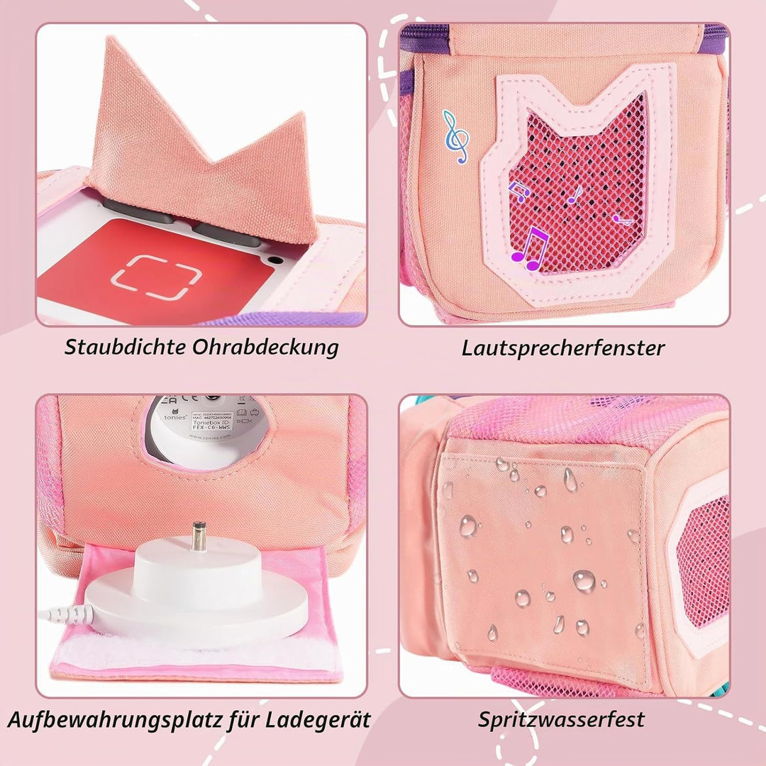 Hautton Tragetasche für Toniebox &amp; Tigerbox，Aufbewahrungtasche für Musikbox, Tonies Figuren, Kopfhör