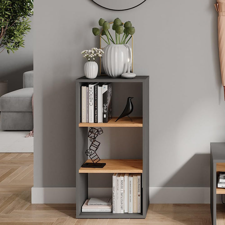 Vicco Standregal Orlando, Anthrazit/Goldkraft Eiche, 40 x 80.1 cm, mit verstellbaren Einlegeböden zu