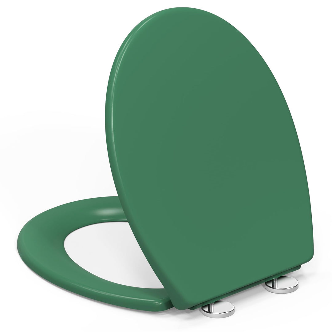 YEAUPE PRO Toilettendeckel mit Absenkautomatik, WC Sitz O Form mit Soft-Close, Grün Klodeckel mit Qu