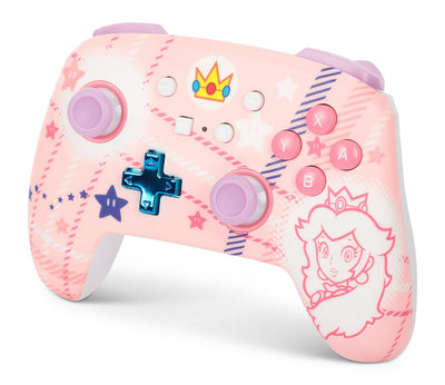 Verbesserter Kabelloser PowerA-Controller für Nintendo Switch - Prinzessin-Peach-Plaid, Nintendo Swi