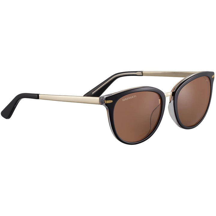 Serengeti Unisex Jodie Sonnenbrille M Glänzend Schwarz, Transparent, Innen Glänzend, Helles Gold, Me