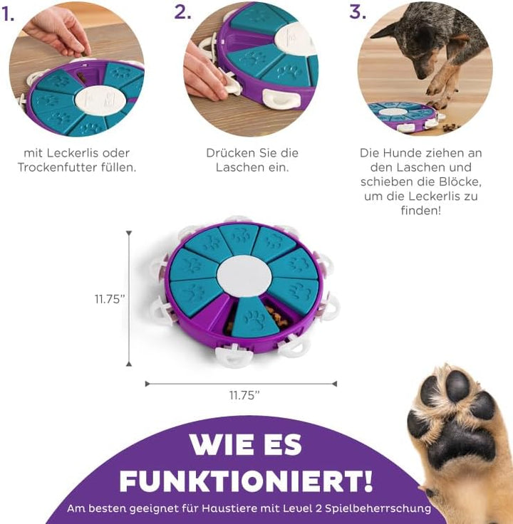 Outward Hound by Nina Ottosson Dog Twister Treat Puzzle Enrichment Toy, Level 3 Advanced, Purple, Do