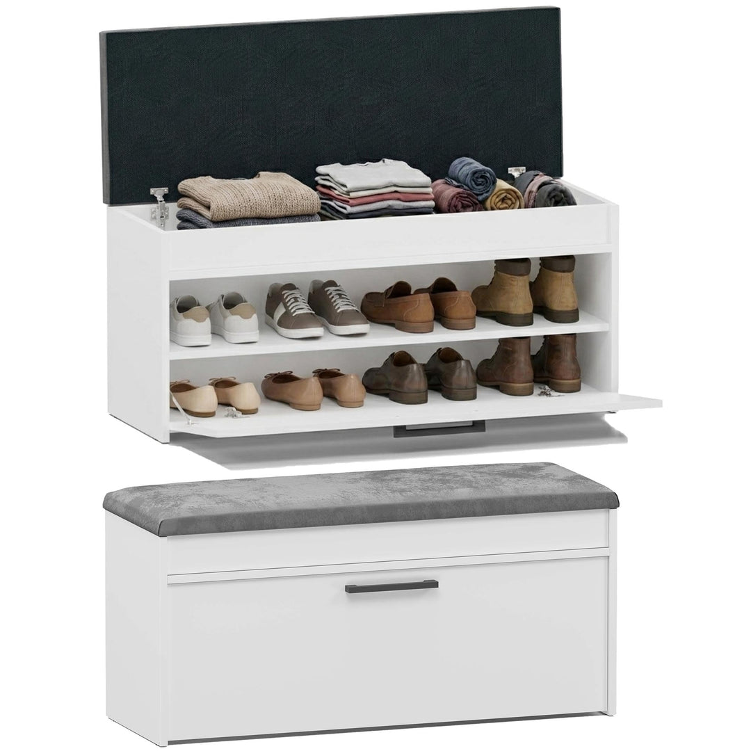 CDF Schuhschrank Parma | Farbe: Weiss | Ideal für Diele, Flur, Büro | Schuhaufbewahrung | Bequemer S
