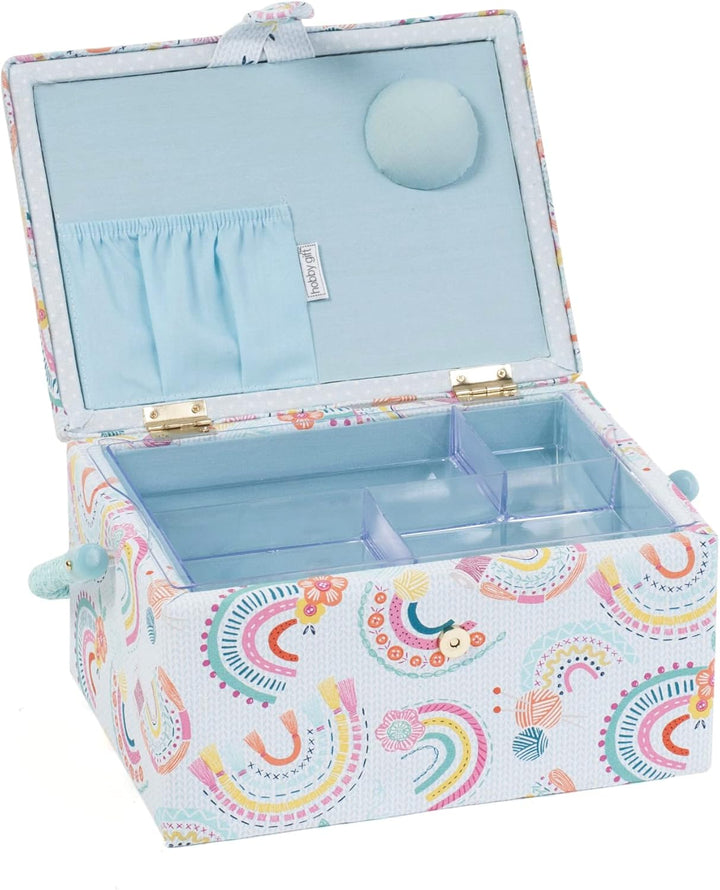 Hobby Gift Exclusive Mittelgrosse Nähhandwerk-Hobby-Aufbewahrungsbox, Zubehörablage, Nadelkissen, Ta