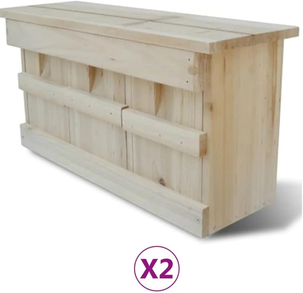 vidaXL 2X Holz Spatzenhaus Kolonienbrüter Spatzenvilla Nistkasten für Sperling, 2