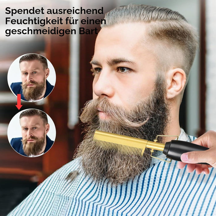 Elektrischer Heisskamm, 2 in 1 Elektrische kamm Haarglätter Glättbürste, 80℃-230℃ Electric Hot Comb