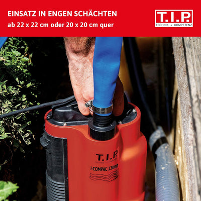 T.I.P. 30191 I-Compac 13000 Schmutzwasser Drainage-Tauchpumpe (bis 13.000 l/h Fördermenge, Förderhöh