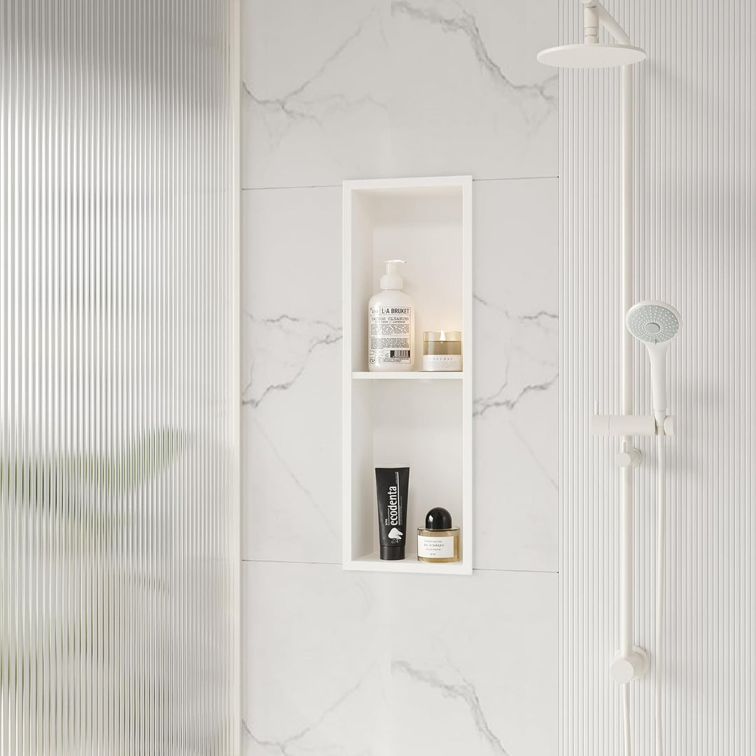 Neodrain Wandnische Dusche Edelstahl Duschnische Doppelregal für Badezimmer 60 x 20 cm, Doppelschich
