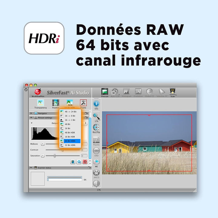 Plustek OpticFilm 8200i Ai 35mm Dia/Negativ Filmscanner (7200 dpi, USB) inkl. SilverFast Ai, 8200i A