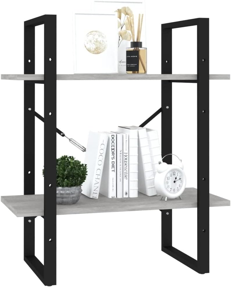 homiuse Metallregal Betongrau Leiterregal 60x30x70 cm BüCherregal KüChenregal Wand Kinder BüCherrega