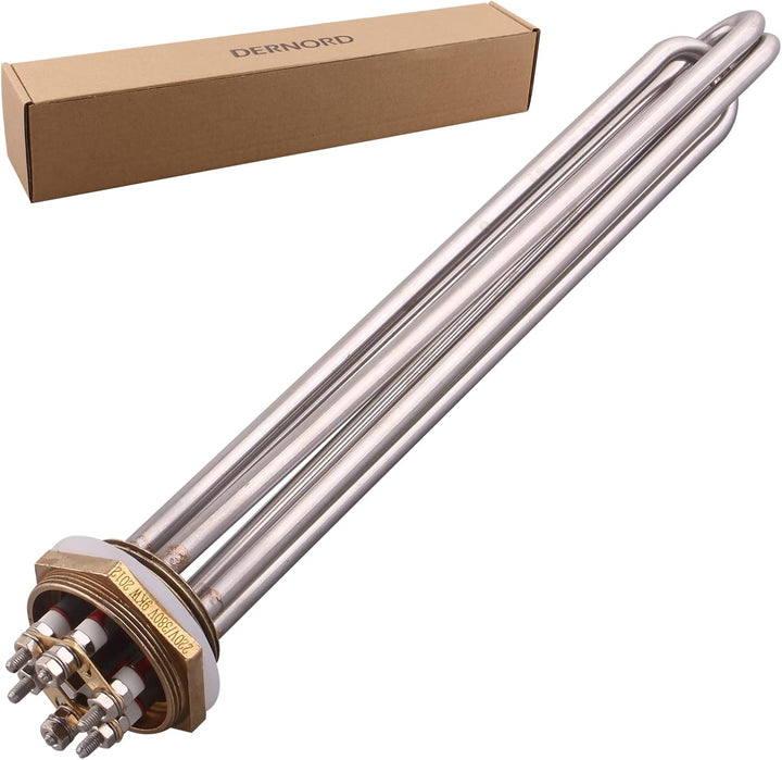 DERNORD 1-1/2 Zoll Heizelement U-förmiger elektrischer Kochendwassererhitzer BSP Gewindekupferflansc