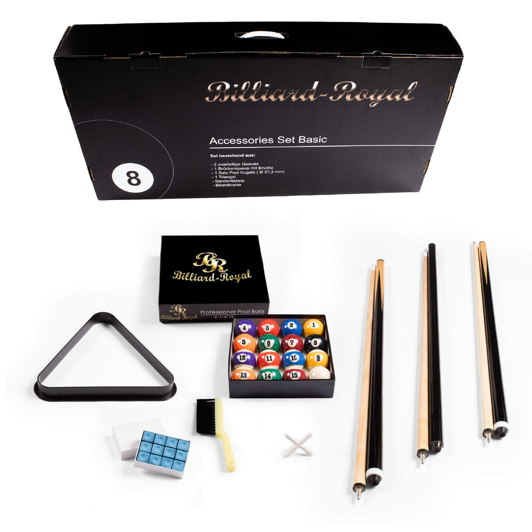 Billard Accessoires-Set Zubehörset Queues Kugeln Triangel Bürste Billardkreide Basic, Basic
