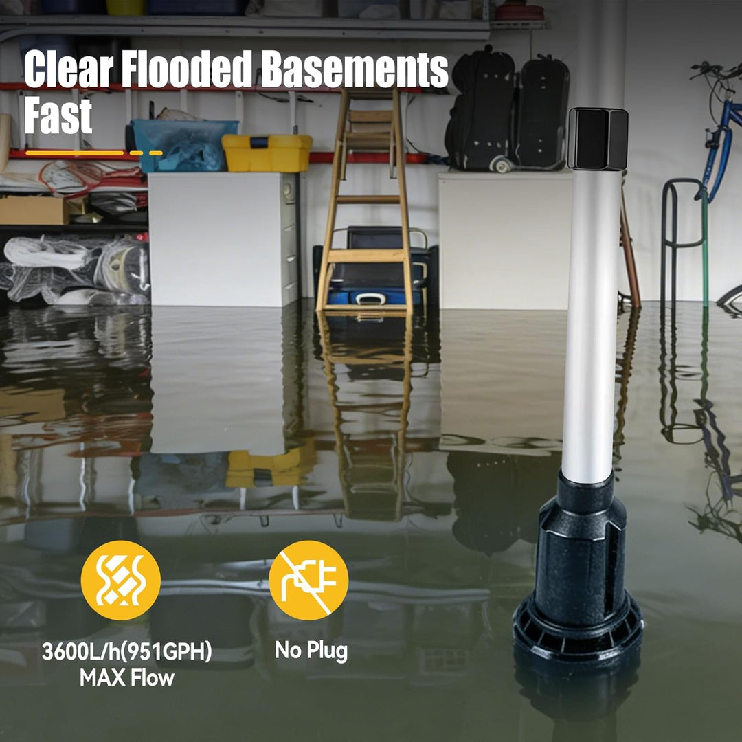 Kabellose Stick Wassertransferpumpe Kompatibel mit Dewalt 18V, Tragbare Umfüllpumpe, 3M Kopfhöhe, 36