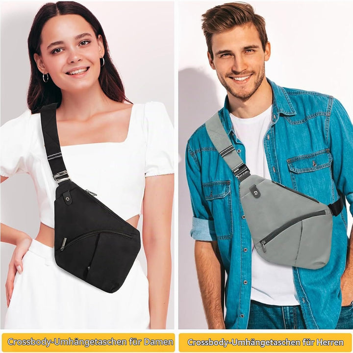 OSOCE Umhängetaschen Herren Wasserfeste Mini Bauchtasche Mehrere Taschen Schultertasche Anti-Diebsta