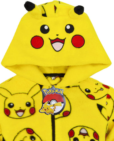 Pokémon Onesie Jungen | Kinder Pyjamas Pikachu Gelb 3D Ohren All In One Outfit | Gamer-Merchandise 1