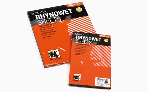 RHYNOWET Red Line BOGEN 230X280 P400-50 x Nassschleifpapier, Wasserdichte Schleifblätter, Schileifbo