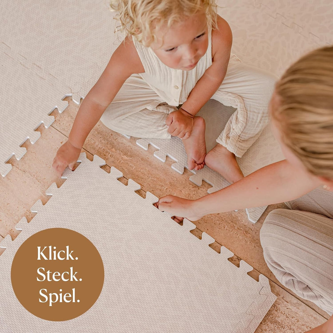 Toddlekind Puzzlematte Kinder, 6-Tlg. Inkl. Rand – Baby-Puzzlematten & Puzzle Bodenmatte, Ungiftige