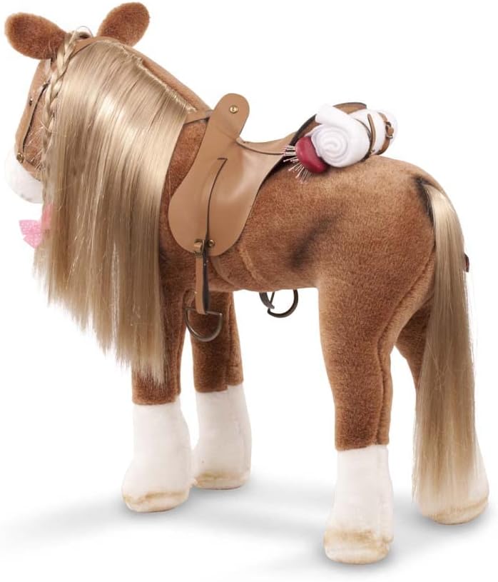 Götz 3402375 Brown Beauty Kämmpferd - braunes Plüschpferd mit einem Stockmass von ca. 37 cm und eine