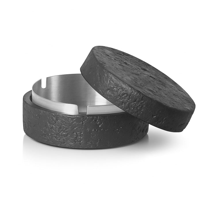 Jinfanshurich Dekorative Tisch Aufbewahrungsbox mit Deckel aus Zement & Edelstahl, Geruchsdicht, Win