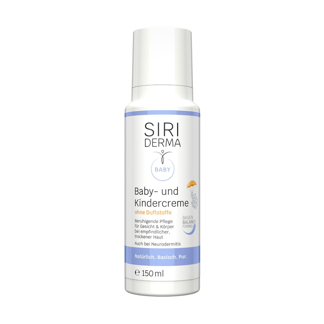 SIRIDERMA Basische Baby- und Kindercreme | Ohne Duftstoffe | Hautpflege bei sensibler, trockener und