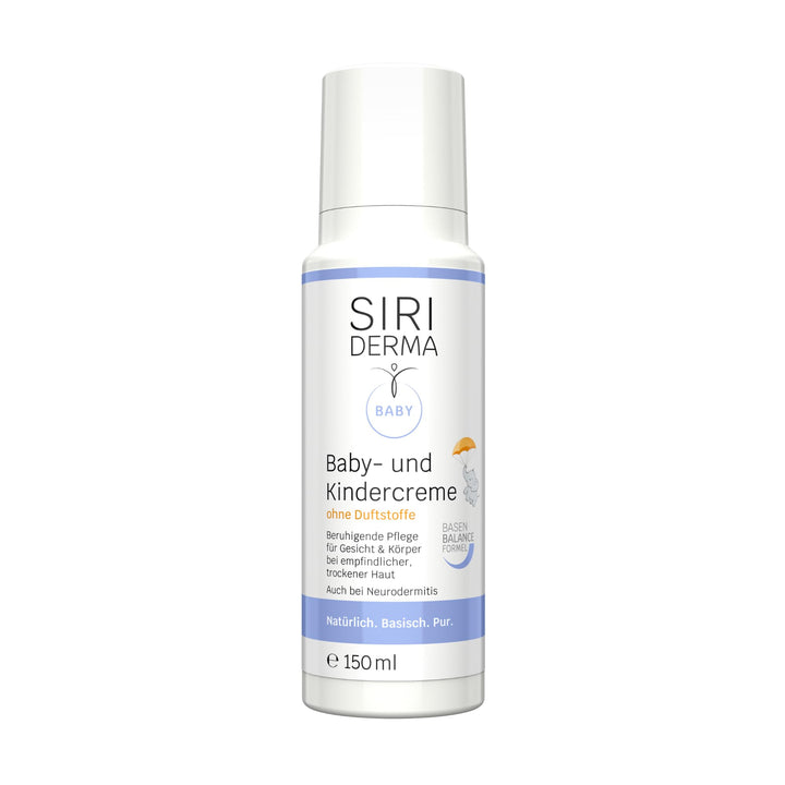 SIRIDERMA Basische Baby- und Kindercreme | Ohne Duftstoffe | Hautpflege bei sensibler, trockener und