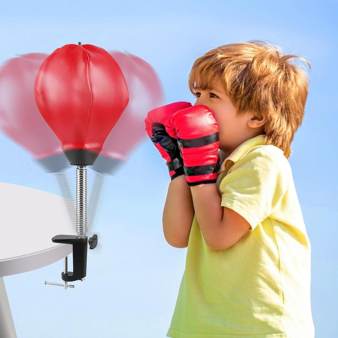 HOMURY Desktop Boxsack mit Tischklemme: Antistress Mini Tischiboxsack mit Luftpumpe, Tisch Boxsack,