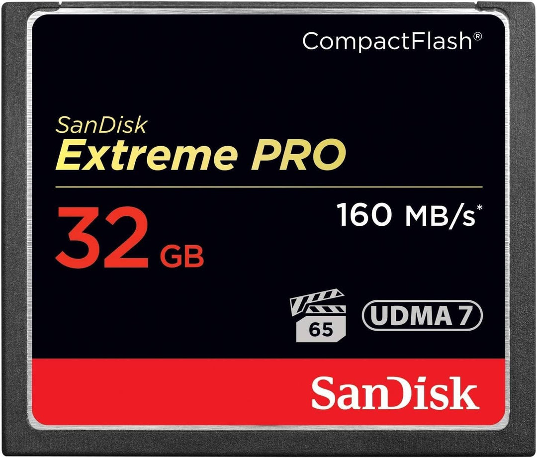 SanDisk Extreme Pro CompactFlash Speicherkarte 32GB (UDMA7, 4K-UHD- und Full-HD-Videos, VPG 65, temp