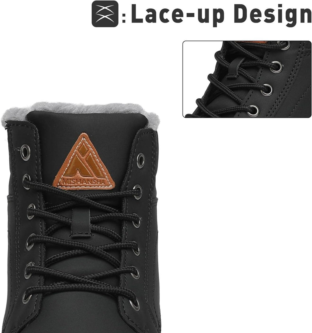 Mishansha Unisex Winterschuhe Winterstiefel mit Warm Gefüttert, Gr. 36-48 40 EU Tinte Schwarz, 40 EU