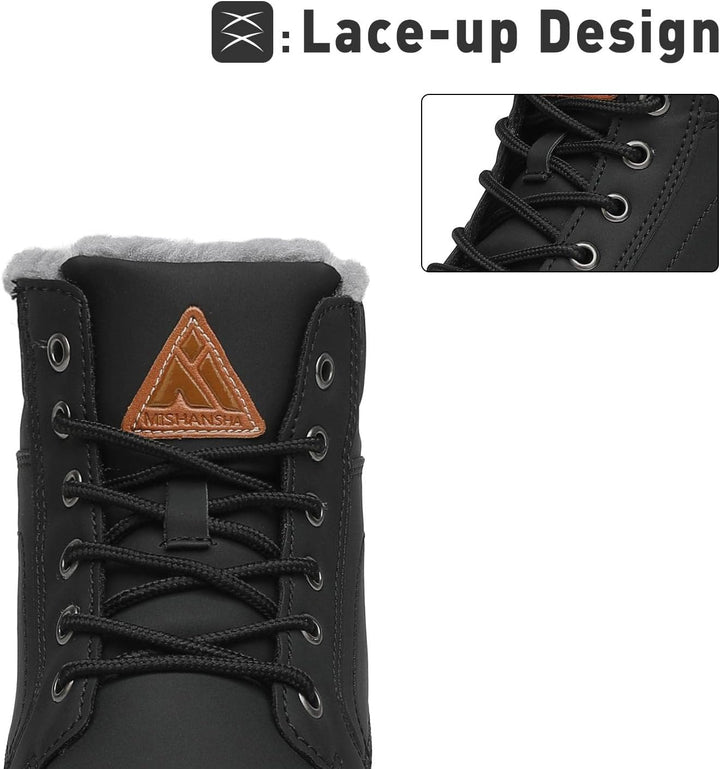 Mishansha Unisex Winterschuhe Winterstiefel mit Warm Gefüttert, Gr. 36-48 37 EU Tinte Schwarz, 37 EU