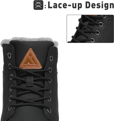 Mishansha Unisex Winterschuhe Winterstiefel mit Warm Gefüttert, Gr. 36-48 38 EU Tinte Schwarz, 38 EU