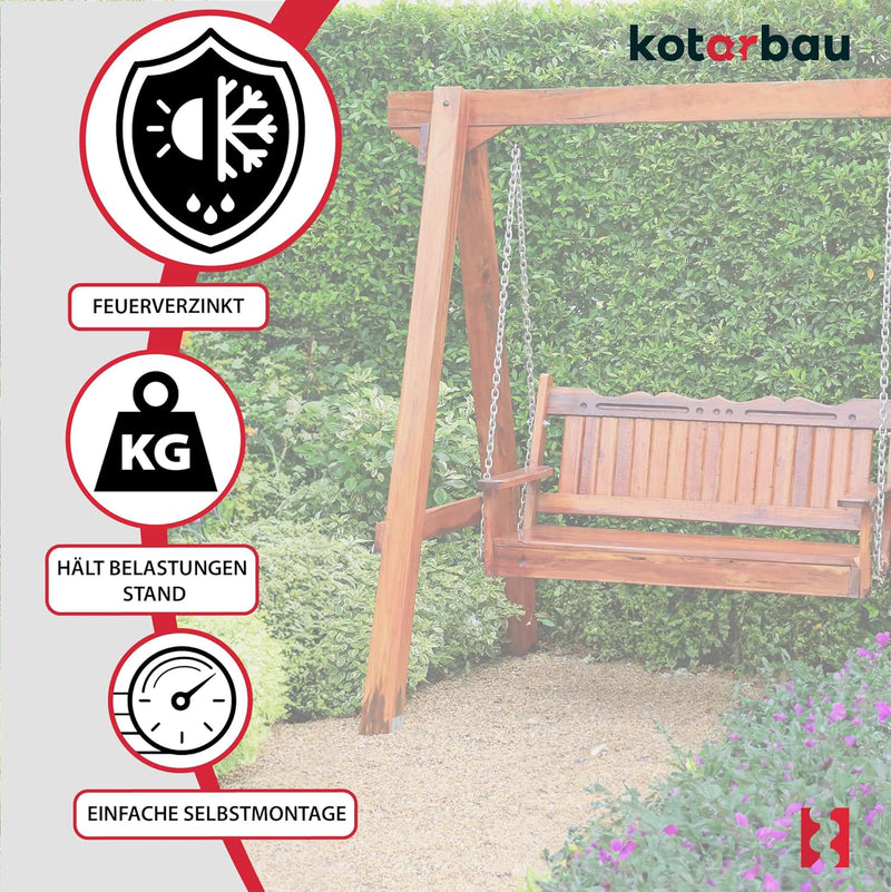 KOTARBAU® Universal Einschlaghülse Bodenanker für Schaukel 4 Stk. + 8 Schrauben 44,5 x 4cm Blech feu