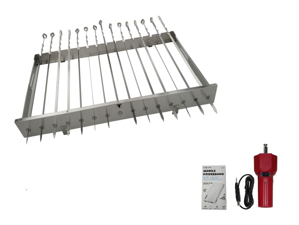 Neu walexo Spiessdreher (universell), incl. 15 Edelstahlspiesse mit verschiedenen Motoren (mit 5V US