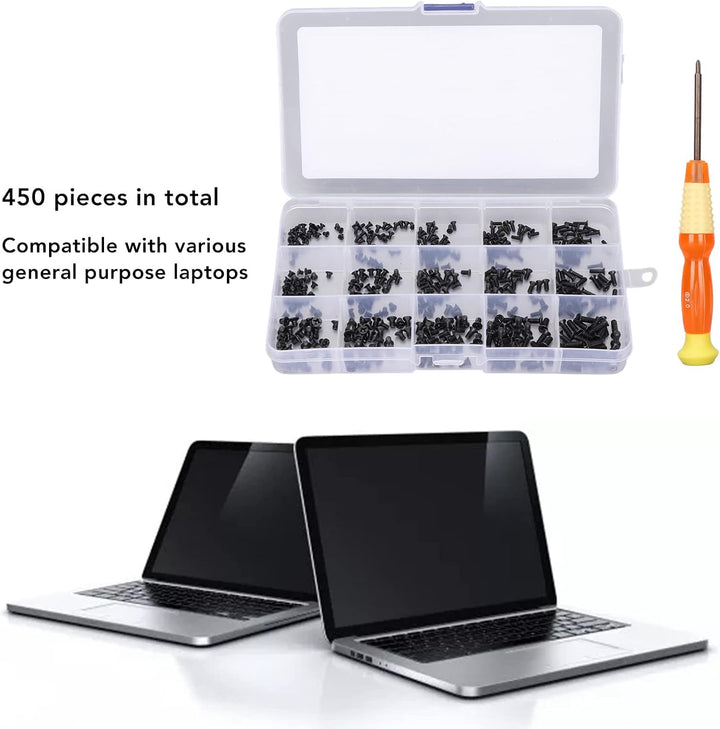 Goshyda 450 Stück Laptop-Schrauben, M2X3 M2X4 M2X5 M2X6 M2X8 M2.5X3 M2.5X4 M2.5X5 M2.5X6 M2.5X8 M3X4