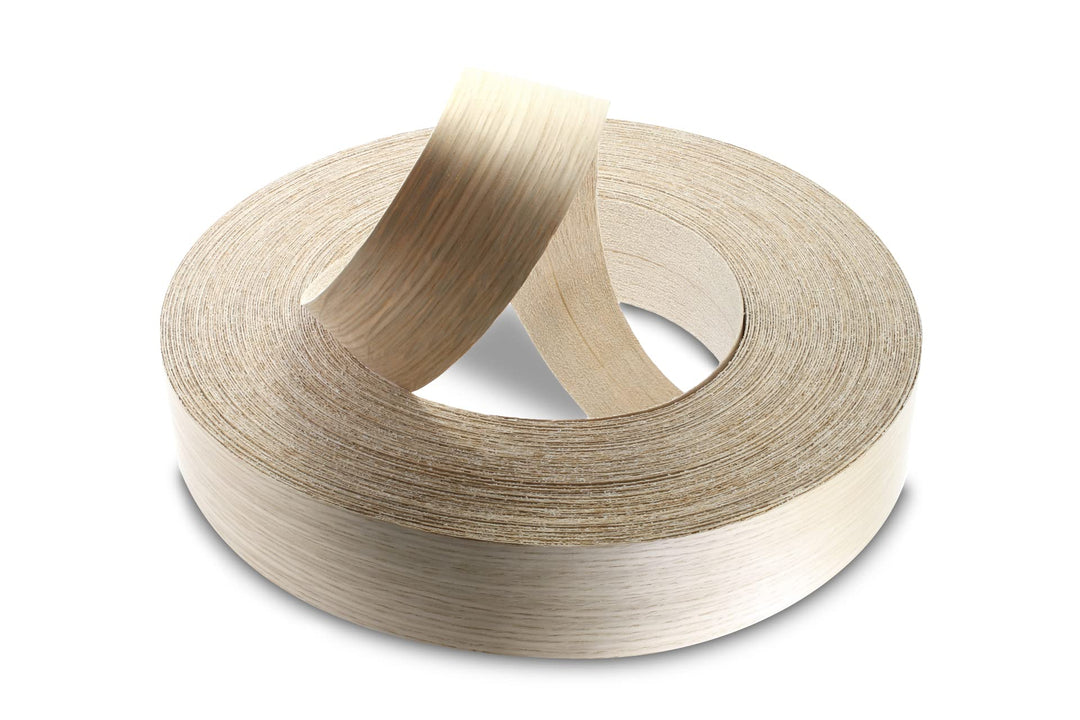WordPress® 50 mm Eiche Echtholz Kantenumleimer mit Schmelzkleber – 50m Rolle – Einfache Anwendung zu