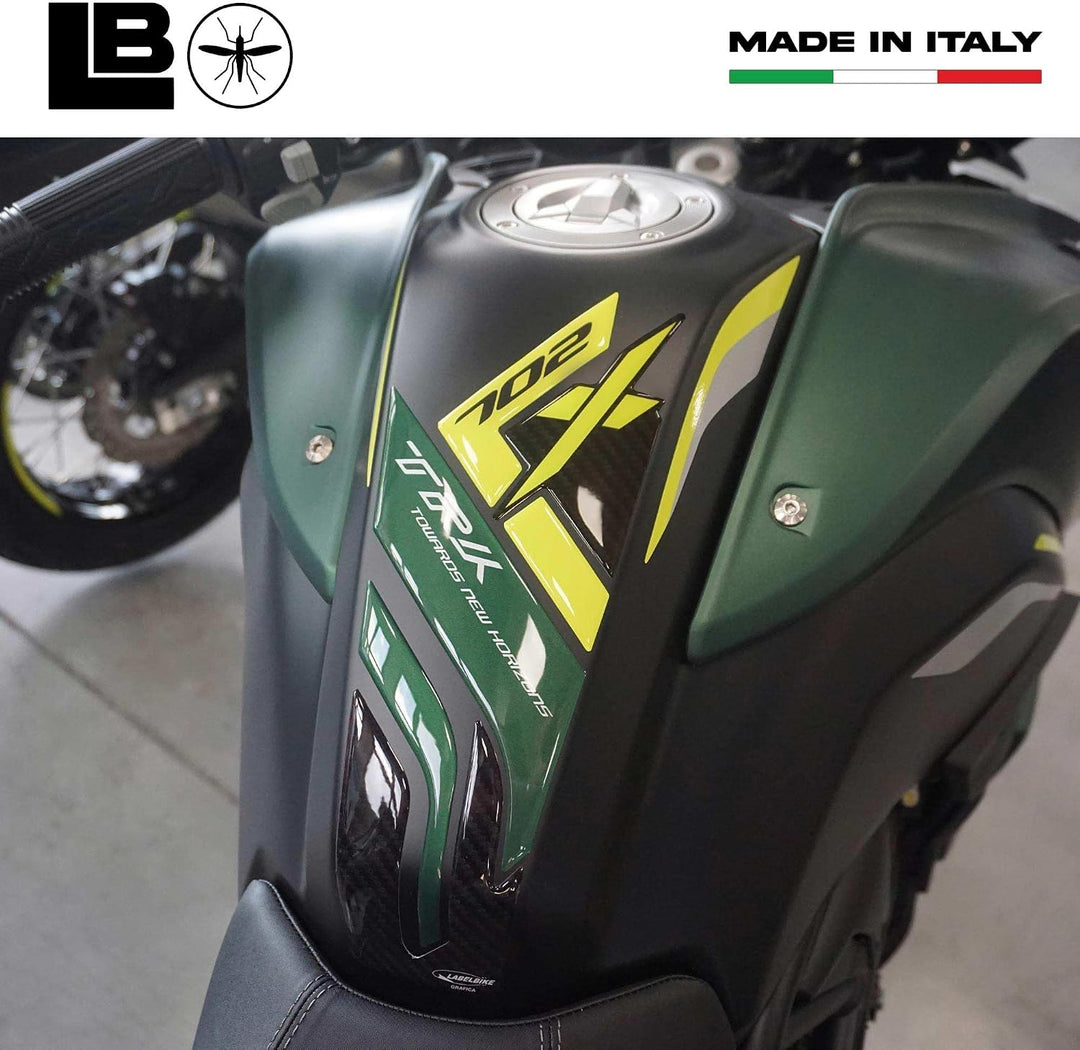 LABELBIKE 3D Aufkleber Motorrad Tankpad kompatibel mit Benelli | TRK 702X 2023-2025, Harzschutz, Kra