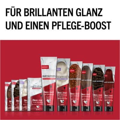 Brillance Glanz-Behandlung, Haar Glossing Hellbraun (3x 150 ml), pflegt und intensiviert die Haarfar